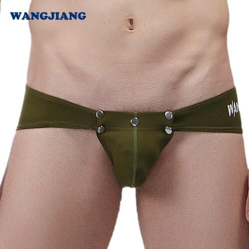 2020 Mens Sexy Underwear Low-Waist Cotton Printing Detachable Button Briefs