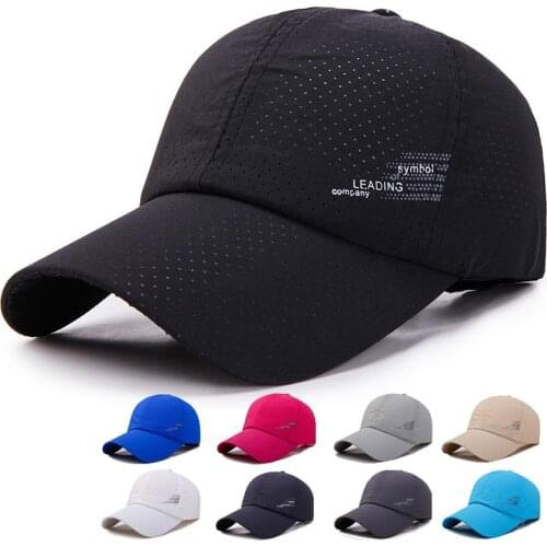 2021 New Men Women Summer Baseball Cap Quick Drying Hats Unisex Breathable Sport Pure Color Snapback Hat Bone Baseball Hat