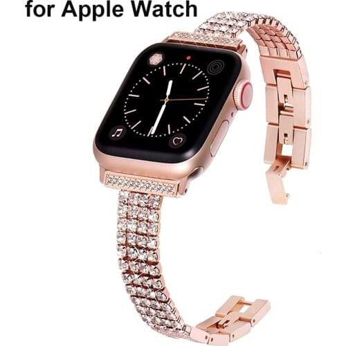 Bracelet for Apple Watch Band 38mm 40mm 42mm 44mm Women Jewelry Replacement Metal Wristband Strap for iWatch SE 6 5 4 3 Bling