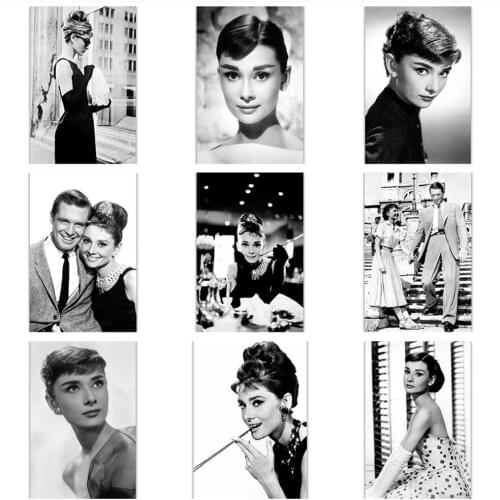 Black and White Photography Art Audrey Hepburn Diamond Painting Diamond Inlaid DIY Full Diamond Embroidery Home Decoration