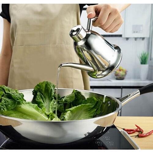 Top quality 500ML 304 stainless steel oiler can leak-proof oil vinegar soy sauce bottle oilbirds barrels tank kitchen supplies