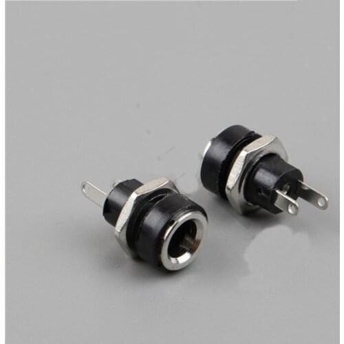 Power socket 5.5-2.1 socket round hole thread nut panel mounting with nut