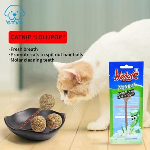 Cat Toy Organic Natural Premium Catnip Stick Lollipop Menthol Flavor Funny Cat Toys Interactive Cats Teeth Molar Stick Non-toxic