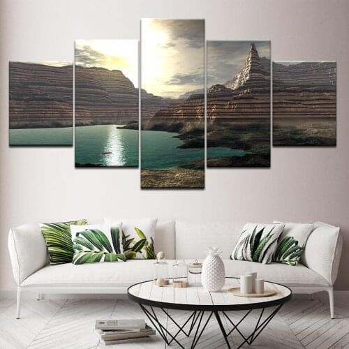 Canvas Painting Sea New York landscape 5 Pieces Wall Art Painting Modular Wallpapers Poster Print for living room Home Decor