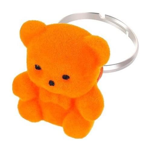 Korean style cute plush bear open adjustable ring for girls fashion animal aesthetic accesories ring on finger for women jewelry
