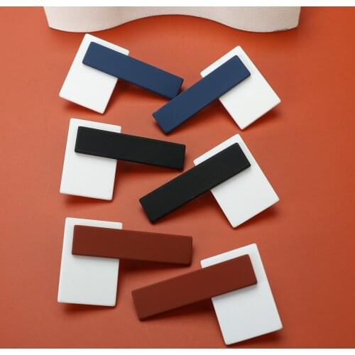 Lifefontier Korean Simple Geometric Hit Color Acrylic Drop Earrings for Women Minimalist Chic Spray Print Earring Party Jewelry