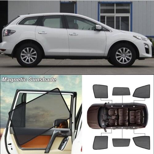 Car Side Windows Magnetic Sun Shade UV Protection Ray Blocking Mesh Visor For MAZDA CX-7 Curtain Accessories