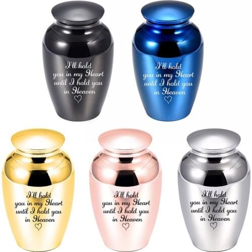Small Keepsake Metal Engraved Urns for Human Ashes Mini Cremation Urns for Ashes Text Memorial Ashes Holder