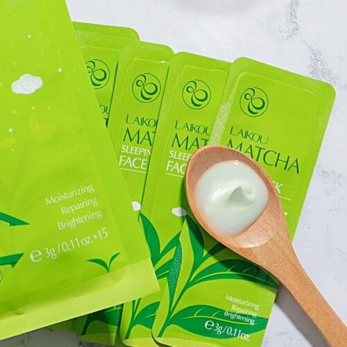 Matcha Sleeping Facial Mask Moisturizing Oil LAIKOU Control Brightening Wash-off Face Mask Smoothing Repairing Skin Cream Care