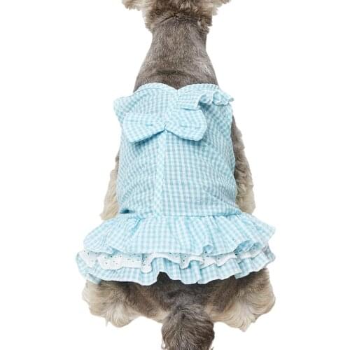 Cute Bowknot Dog Dress Cat Skirt Summer Pet Clothes Puppy Yorkshire Pomeranian Shih Tzu maltese Poodle Bichon Schnauzer Clothing