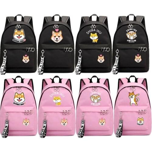 Cute Shiba Inu Backpack For Boys Girls SchoolBag Bookbags Large Capacity Rucksacks Women Bagpack Travel Knapsack Laptop Mochilas