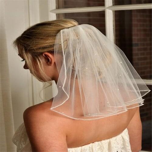 New Simple Tulle Wedding Veil Single Layer Short Length Bridal Veil 2021