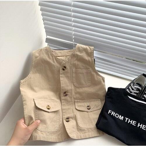 2021 new style girls boys vest autumn cotton fashion kids waist vest