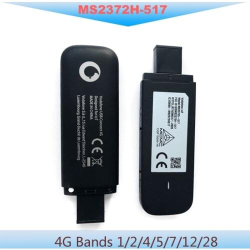 Unlocked 4G Dongle MS2372H-517 USB Modem 150Mbps Cat4 Dongle + 2pcs Antenna 4G Bands 1/2/4/5/7/12/28 PK E8372