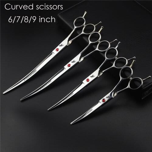 9inch 8" 7.0" Professional Japan Stainless Steel Pet Grooming Scissors Curved Hair Scissors For Cat And Dog Barber Shears