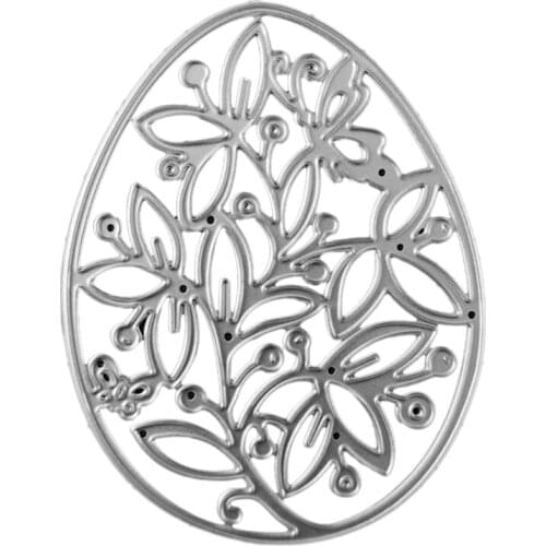 OOTDTY Hollow Flower Egg Metal Cutting Dies Stencil Scrapbooking DIY Album Stamp Paper Card Embossing Decoration Craft