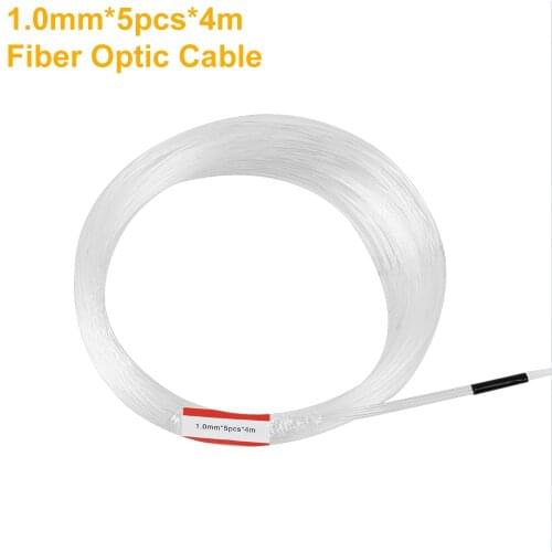 1.0mm*5PCS*4M Length Plastic Indoor Decoration End Glow Optic Fiber Cable For Light Source Machine