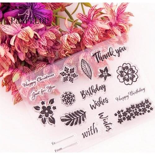PANFELOU 11x8cm Spring flowers and plants Transparent Clear Silicone Stamp/Seal DIY scrapbooking/photo album clear stamp sheets