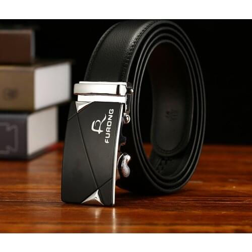 Large size mens leather belt automatic buckle belt mens long belt large size belt fat people belt mens fashion belt FR229-1