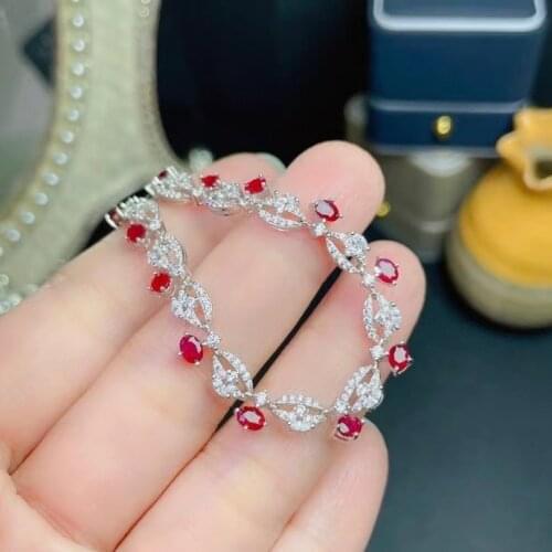 Luxurious Ruby Necklace for Wedding 13 Pieces 100% Natural Ruby Silver Wedding Necklace 925 Silver Ruby Bridal Jewelry