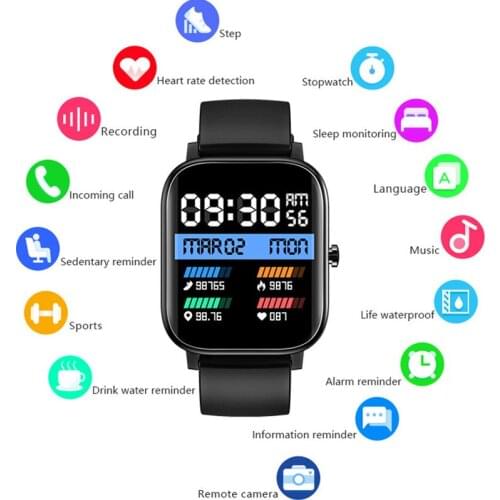 GEJIAN Smart Watch Men Blood Pressure Heart Rate Sport Smart Bracelet Bluetooth Call Waterproof Smart Watch Women Music Player
