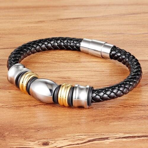 TYO New Classic Geometrically Lrregular Graphics Accessories Jewelry Leather Charm Bracelet For Men Gift Pulseiras Masculina