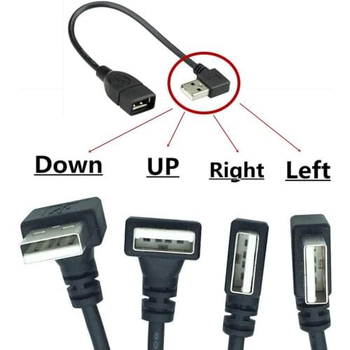 USB A female to USB A Male 90 degree Left /Right /Up/Down Angle adapter Extension Adapter cable USB2.0 male to female cord 10cm