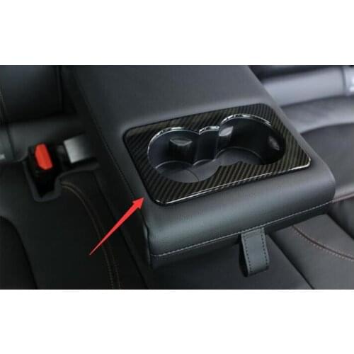 Carbon Fiber Style ABS 2016-2018 For Jaguar F-Pace X761 XE X760 XF X260 Car Rear Seat Water Cup Holder Cover Trim Accessories
