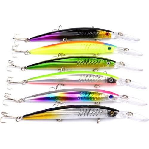 1pcs 15cm 12.2g Large Minnow Deep Diver Fishing Wobbler with 3 Sharp Treble Hooks Artificial Hard Bait Fishing Tackle