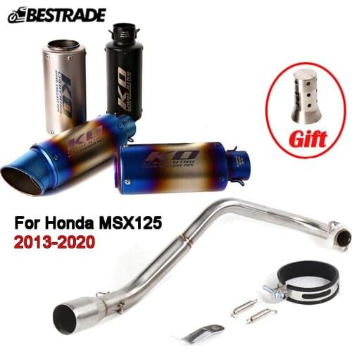 For Honda MSX125 2013-2020 Motorcycle Exhaust System Muffler Pipe Escape 51mm Front Header Tube With DB Killer Stainless Steel
