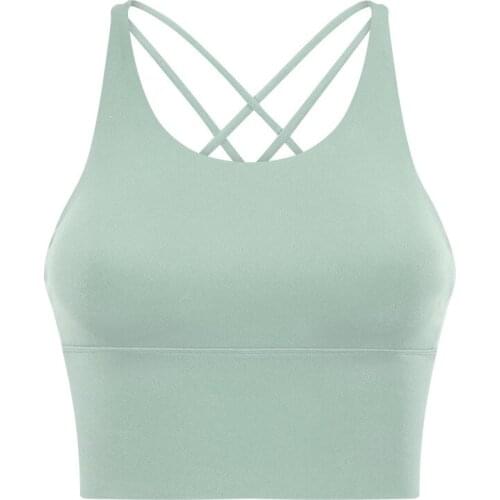 Women Fitness Vest Sport Tops Anti-sweat Padded Workout Brassiere Gym Running Soft Nylon Crop Tops Camisoles for Women