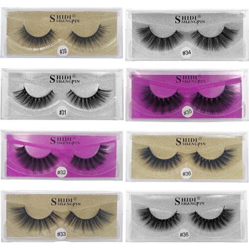 1 Pair Natural False Eyelashes 3D Mink Voluminous Messy Style Eye Lashes Extension Makeup Tool