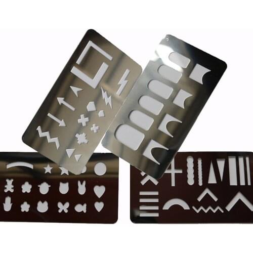 1pcs 12*6cm Geometric Stamping Nail Art Hollow Out Templates Stencil Stickers Reusable Painting Stamp Plates Guide DIY Tools K-U