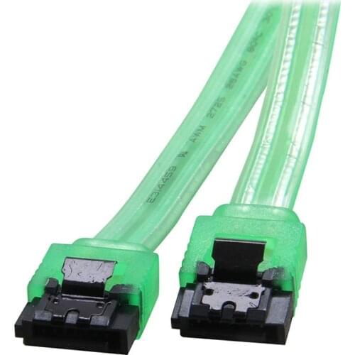 10inch 6Gb/s SATA3 Serial ATA DATA cable w/ latch Locking for PC Laptop SATA 3.0 SATAIII 6Gbps HDD Hard Drive Disk/ SSD-UV Green