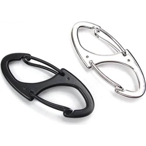 10pcs/lot Outdoors Camping Survival Tool 8 Shape Zinc Alloy Climbing Carabiner Buckle Clip Hook