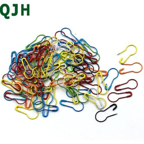 QJH Colorful 100pcs/lot Knitting Crochet Locking Stitch Marker Hangtag Safety Pins DIY Sewing tools Needle Clip Crafts Accessory