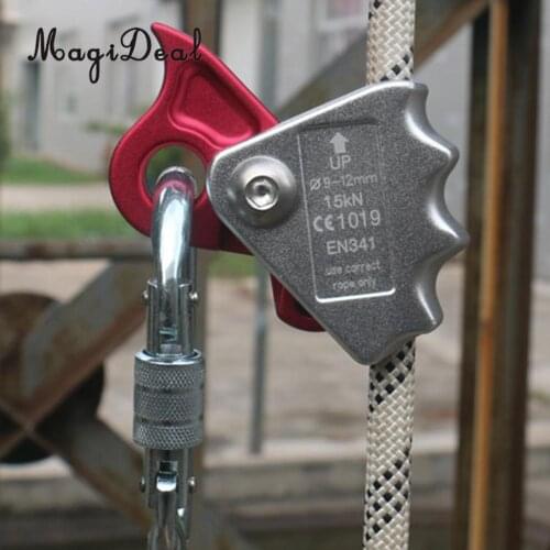 15KN Aluminum Outdoor Rock Climbing Mountaineering Rope Survival Grab Protecta For 9mm-12mm Rope Safety Climb Carving Equipment