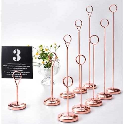 20pcs Rose Gold Stainless Steel Table Number Plate Meal Stand Number Clip High Quality for Wedding Restaurant Home Decoration