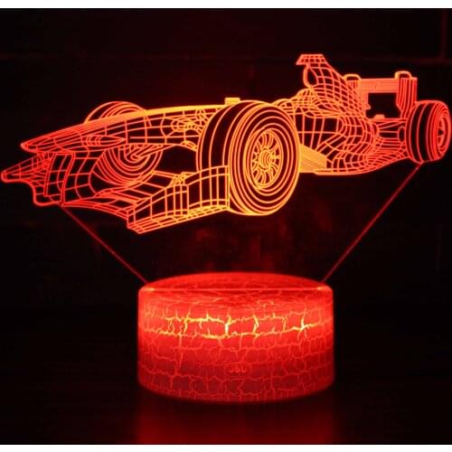 Racing Car Modelling 3D LED Night Light 7 Colors Touch Switch Remote Control USB Table Lamp for Children Gifts Bedroom Decor