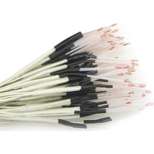 3D printer accessories extruded NTC single ended glass seal thermistor temperature sensor 100K 1% 3950 B