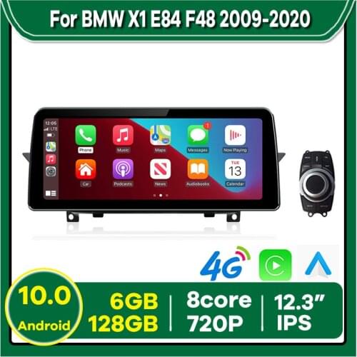 12.3" Android 10 Car Multimedia Player for BMW X1 E84 F48 2009-2020 GPS Navigation Radio Stereo CarPlay WiFi 4G LTE Touch Screen