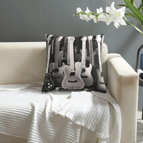 Black And White Retro Musical Instruments pillowcase printed cushion cover sofa waist pillow pillow cover