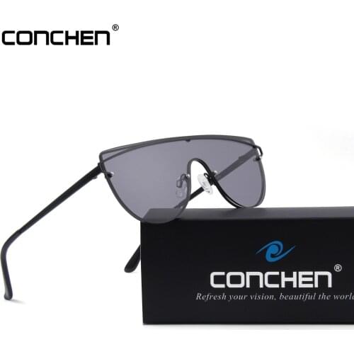 CONCHEN Fashionable Goggle Sunglasses Unisex Brand Design Rimless Style Driver Points Gafas de sol de los hombres Fashion 2019