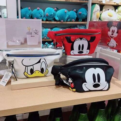 Disneys new Mickey men and women belt bag Mickey Mouse shoulder bag chest bag boys girls handbag