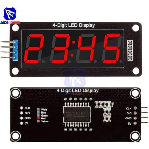 Diymore TM1637 0.56" 4-Digit Tube LED Display Decimal 7 Segments Clock Module Red LED for Arduino