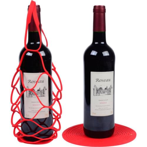 Creative Multi-Function Silicone Wine Bottle Carrier Holders Hanger Heat Resistant Hot Pad Trivet Drying Pot Mat Kitchen Cushion
