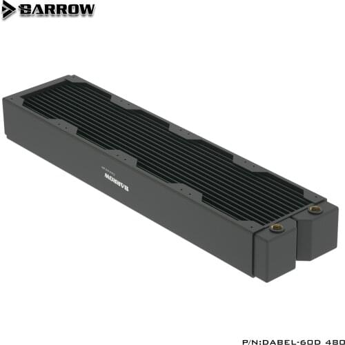 BARROW 60mm Thickness Copper 480mm Radiator Computer Water Discharge Liquid Heat Exchanger G1/4 Threaded use for 12cm Fans