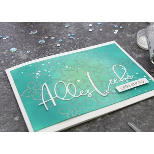 Mmao Crafts Metal Steel Cutting Dies German all the best letter Stencil For DIY Scrapbooking Paper/photo Cards Embossing Dies