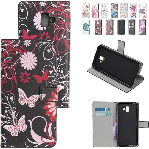 Fashion Cartoon Painted Case For Samsung Galaxy J730 J530 J330 J7 J6 J5 J4 J3 Plus Xcover 5 4 Wallet Card Slot Magnetic Cases