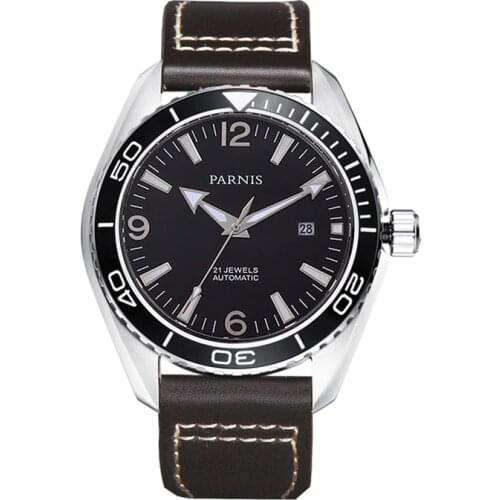 Parnis 43mm Waterproof Diver Automatic Watch Mechanical Watches Rotatig Bezel 5ATM Sapphire Wrist Watch Men Gift
